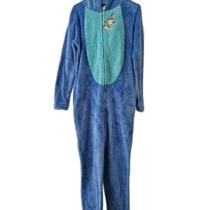 Disney Lilo & Stitch Adult One Piece Pajama Women's Blue Size Small (4-6)